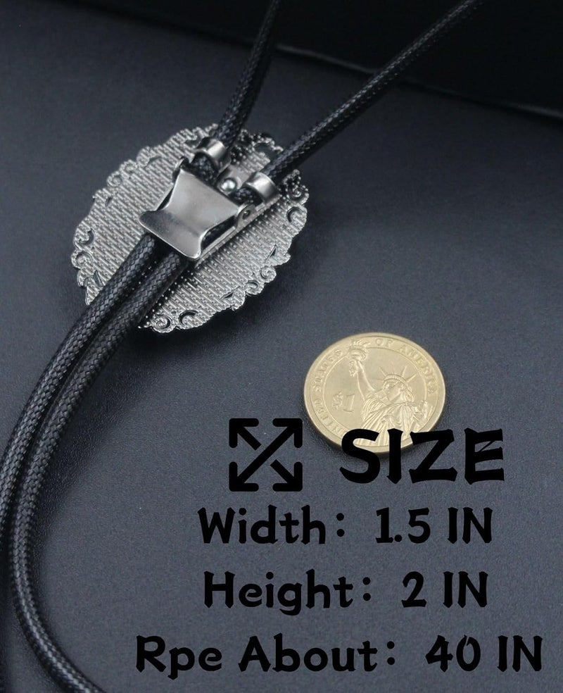 PEARLY JUN Bolo Tie for Women Men Flower Rose Western Cowboy Brown Leather Country Style String Vest Gifts - Image 3